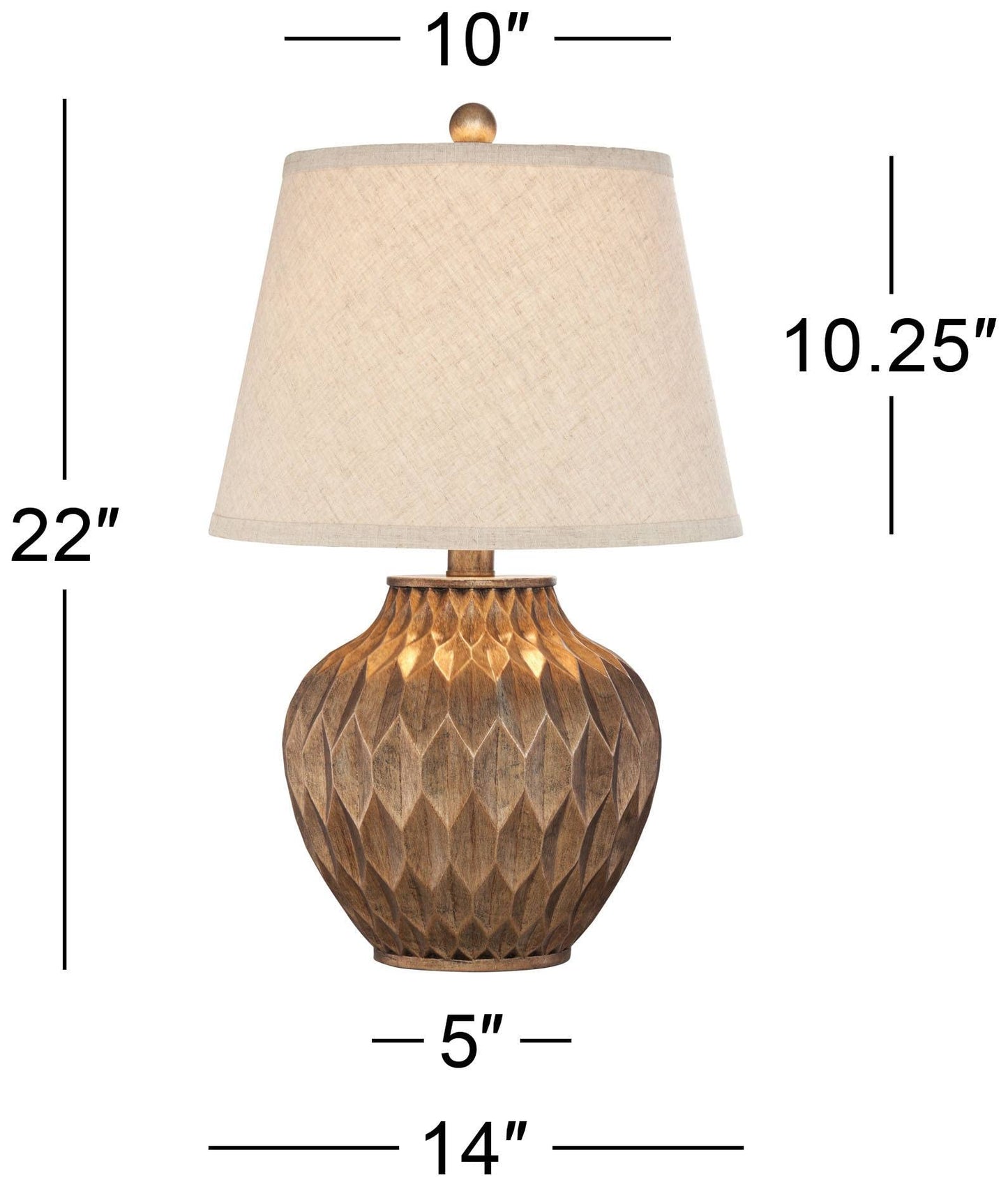 360 Lighting Buckhead Traditional Style Small Accent Table Lamps 22" High Set of 2 Warm Bronze Geometric Urn Tapered Drum Shade for Living Room Bedroom House Bedside Nightstand Home Office