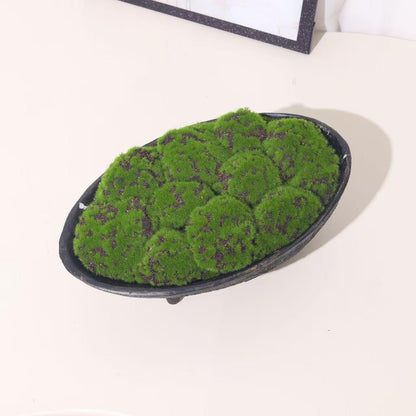 Decorative Sculptural Bowl with Artificial Moss