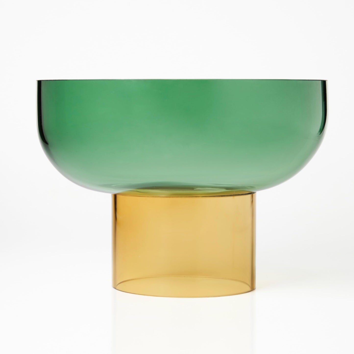 Hand-Blown Colored Glass Decorative Pedestal Bowl