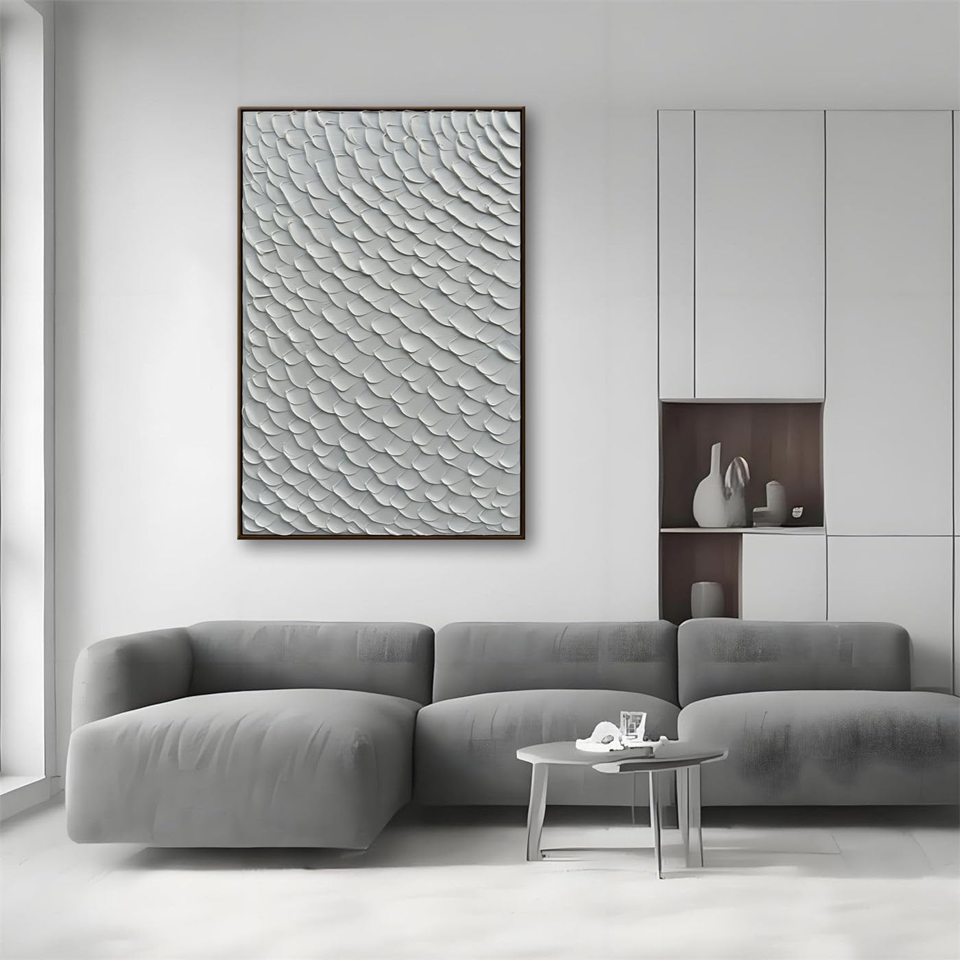 3D Textured Painting on Canvas, Framed