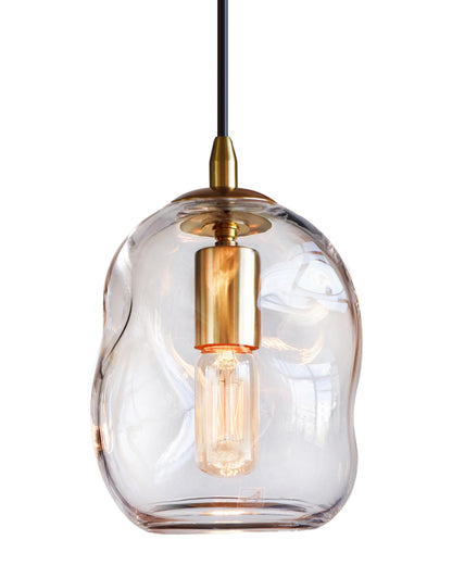 Clear Sculpted Glass Pendant
