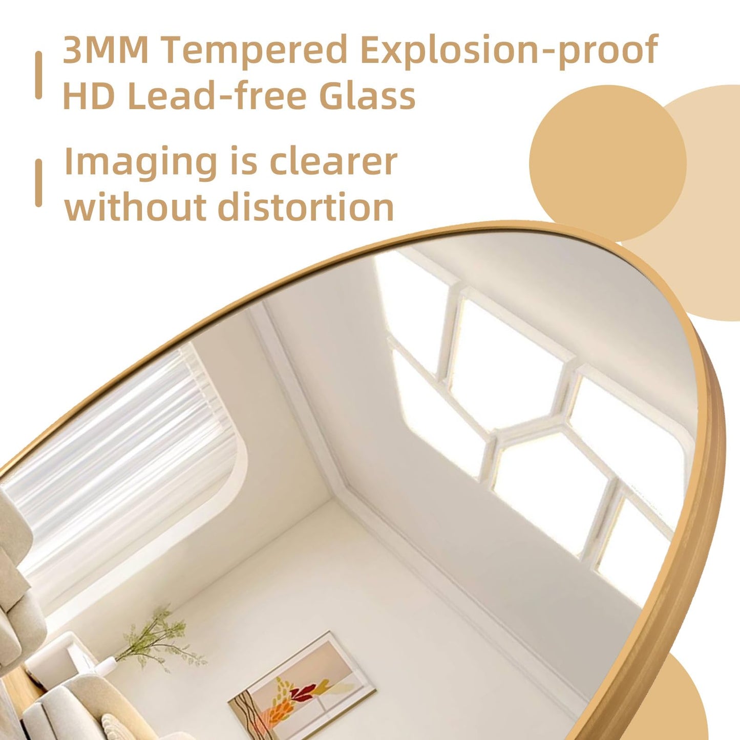 ZHUNFA Arched Full Length Mirror, 71x32 Oversized Floor Mirror with Stand