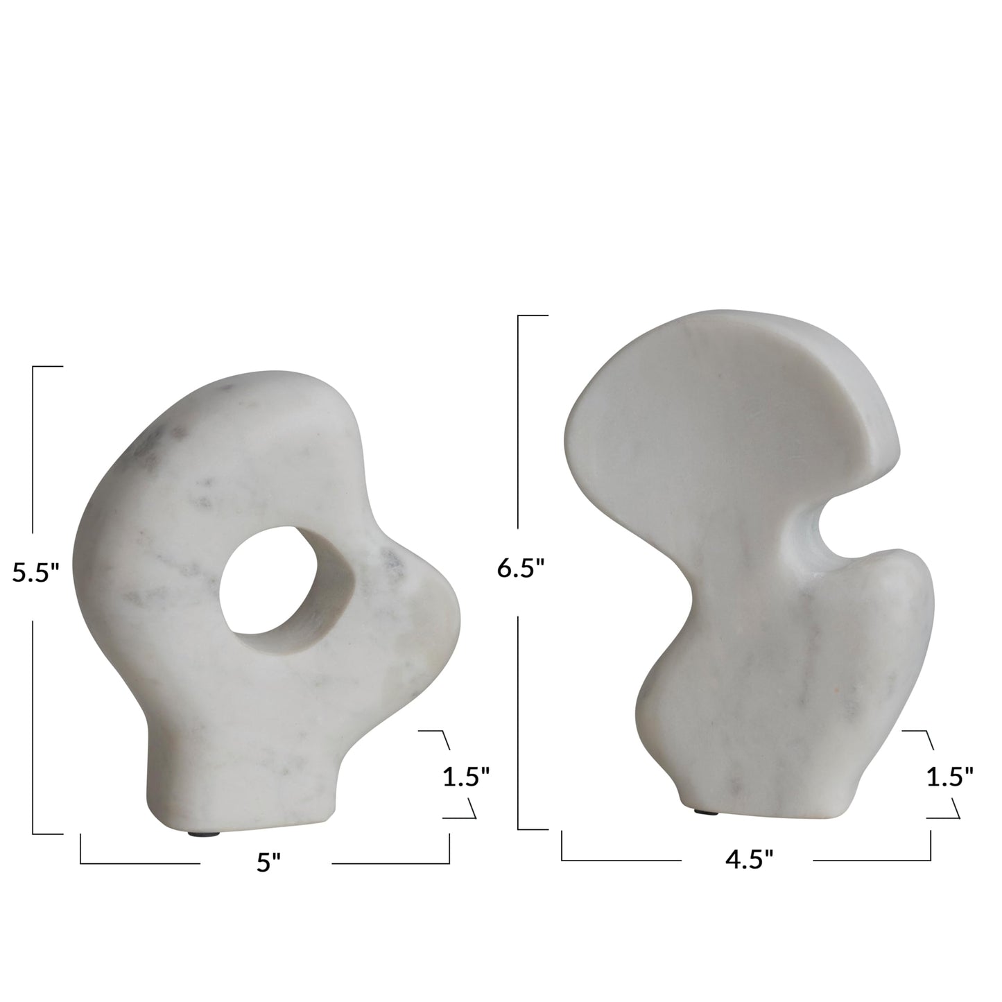 Abstract Faux Marble Sculptures, Set of 2
