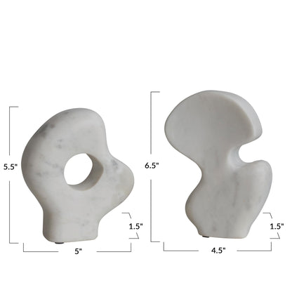 Abstract Faux Marble Sculptures, Set of 2