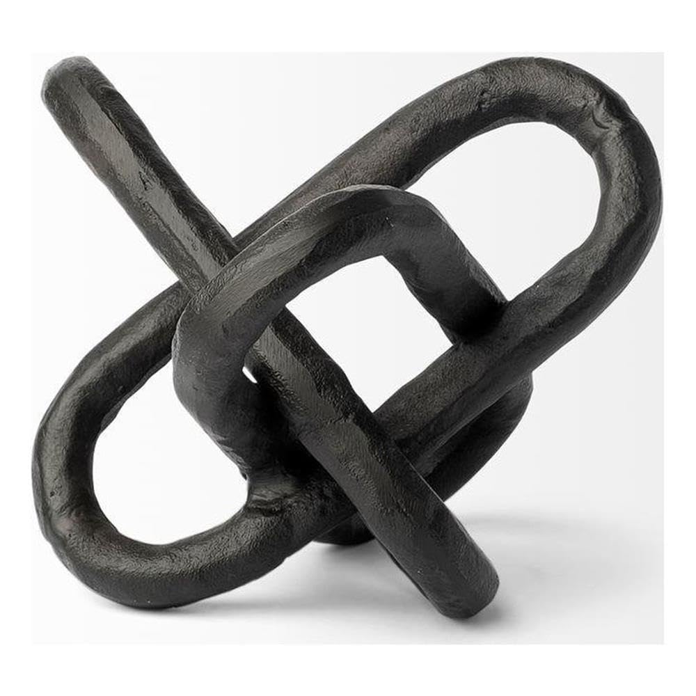 Black Hammered Metal Link Sculpture, Small