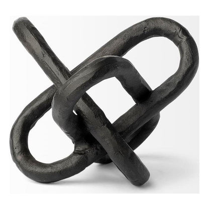 Black Hammered Metal Link Sculpture, Small