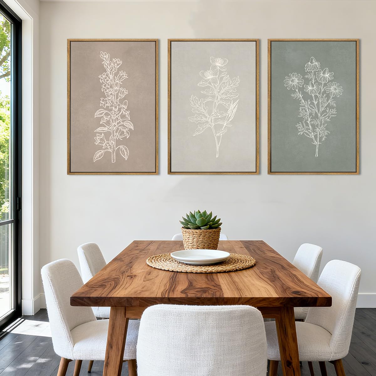 Framed Botanical Print on Canvas Wall Art, Set of 3 – Decor Insider Club