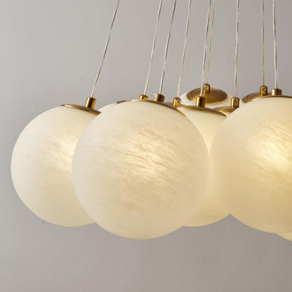 Frosted Glass Bubble Chandelier (13 Globes)