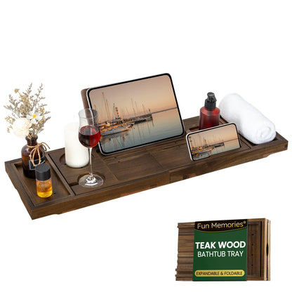 Expandable Teak Wood Bath Tray