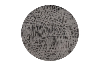 Albany Living Modern Round Aluminum Hammered Embossed Texturing, Metal Drum Coffee Table with Removable Lid for Storage,Fully Assembled, for the Living Room and Bedroom, Gray