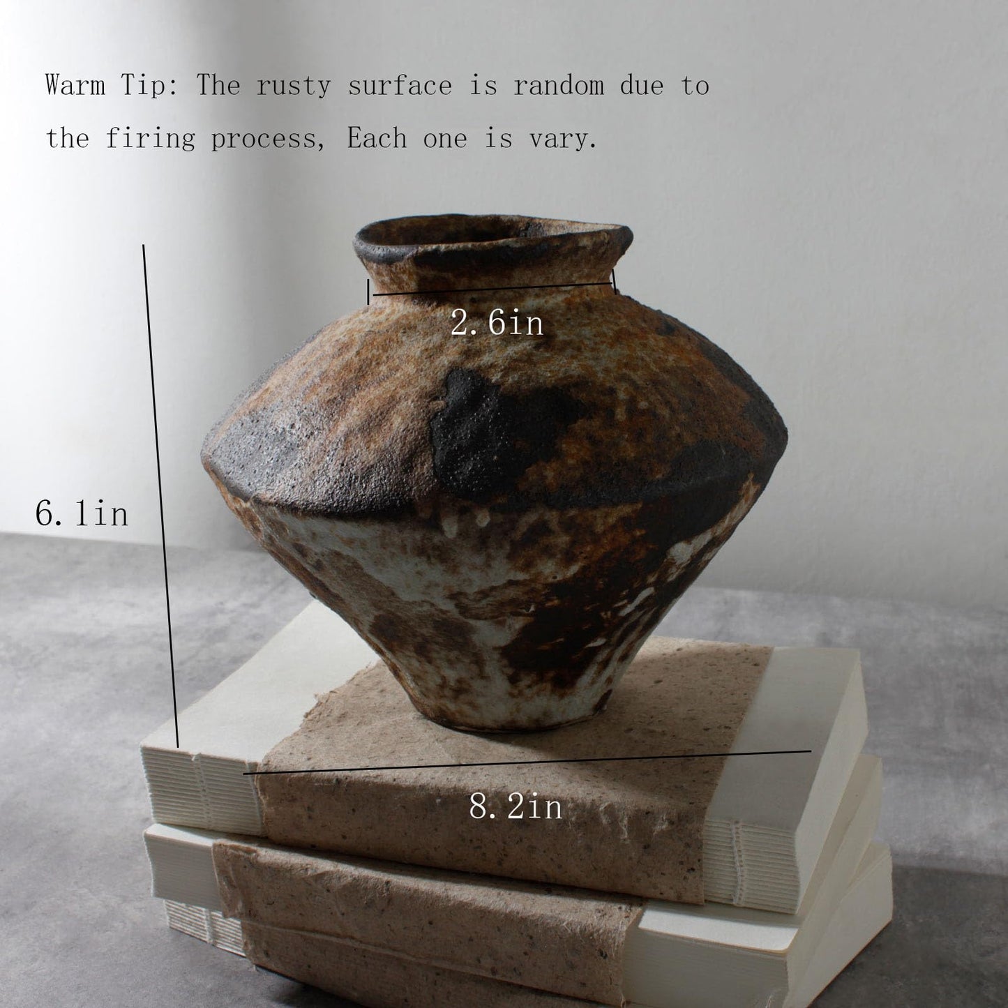 Handmade Ceramic Vase with Rust Finish
