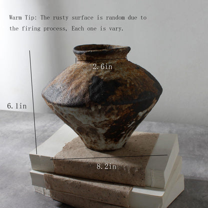 Handmade Ceramic Vase with Rust Finish