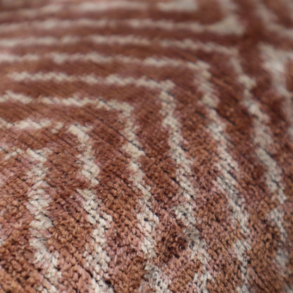 CANVELLO Luxury Handmade Velvet Throw Pillow - 16x24 inches, Down Feather Insert, Geometric Diamond Pattern in Brown, Tan, and White, Soft and Plush Cushion for Couch or Bed