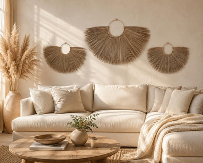 Woven Seagrass Wall Decor, Set of 3