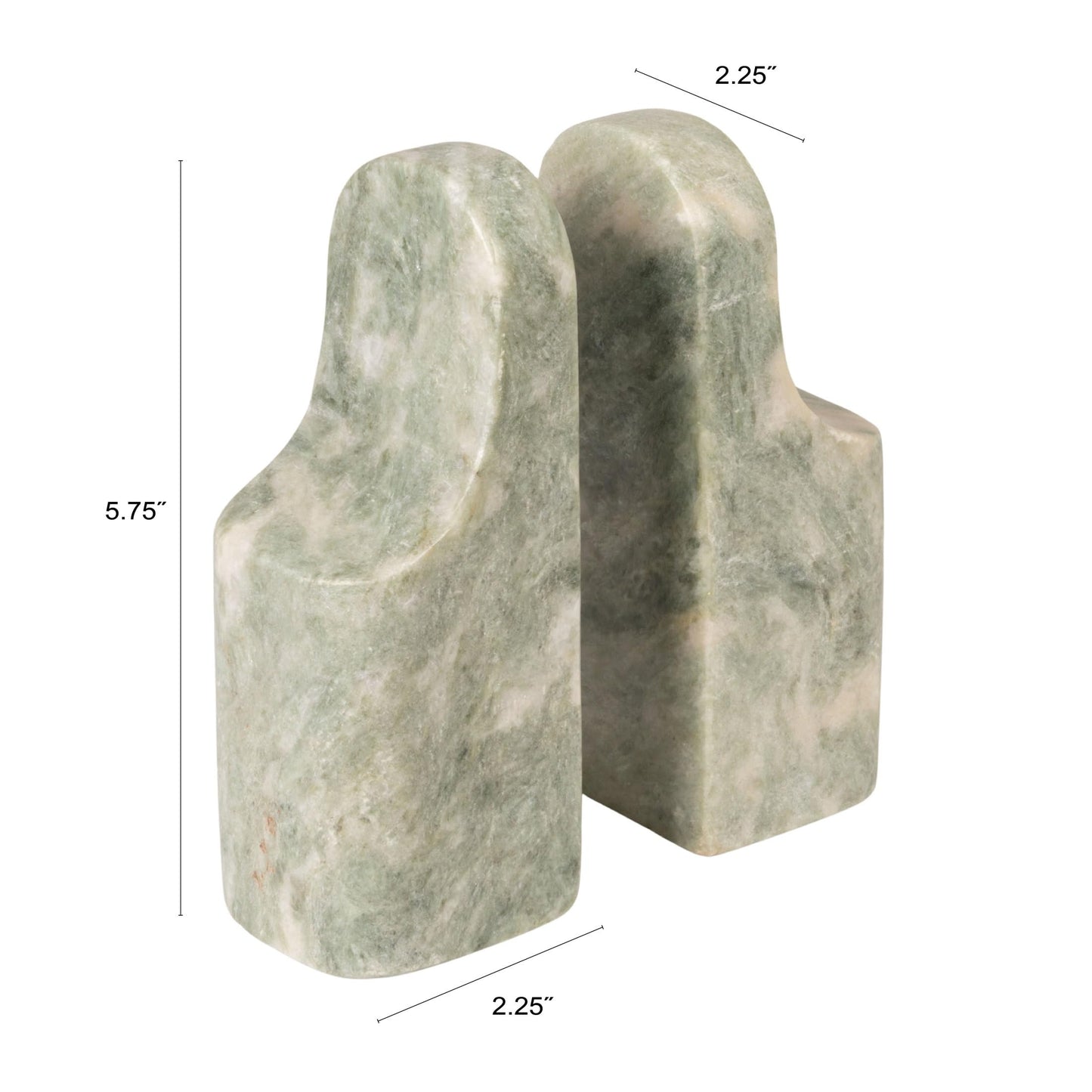 Green Marble Bookends