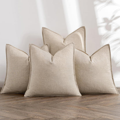 Linen Throw Pillow Covers, Set of 4
