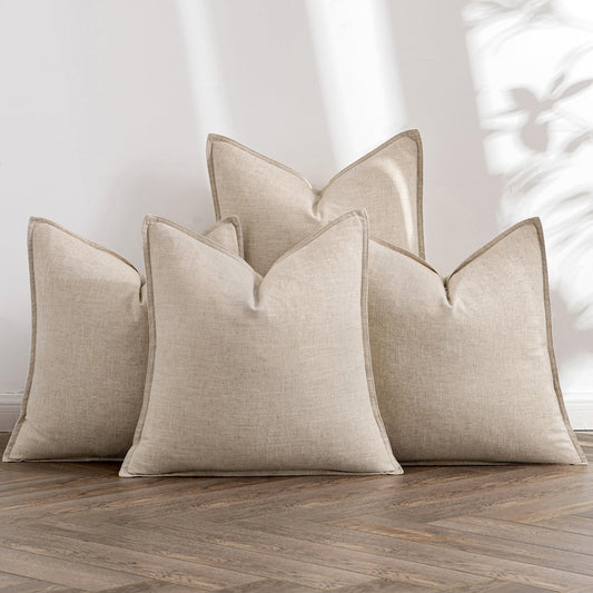 Linen Throw Pillow Covers, Set of 4
