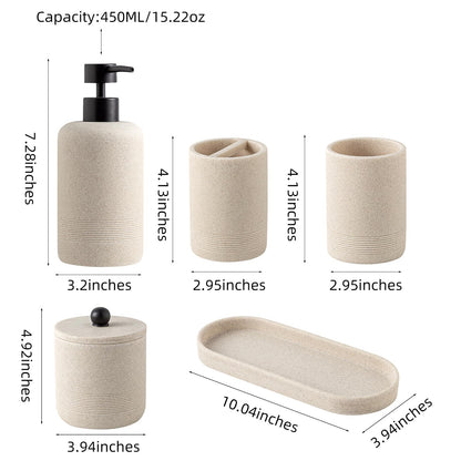 6 Piece Resin Bath Accessory Set