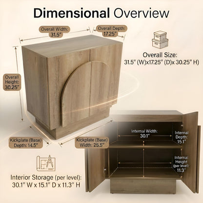 31-1/2" Modular Oak Credenza