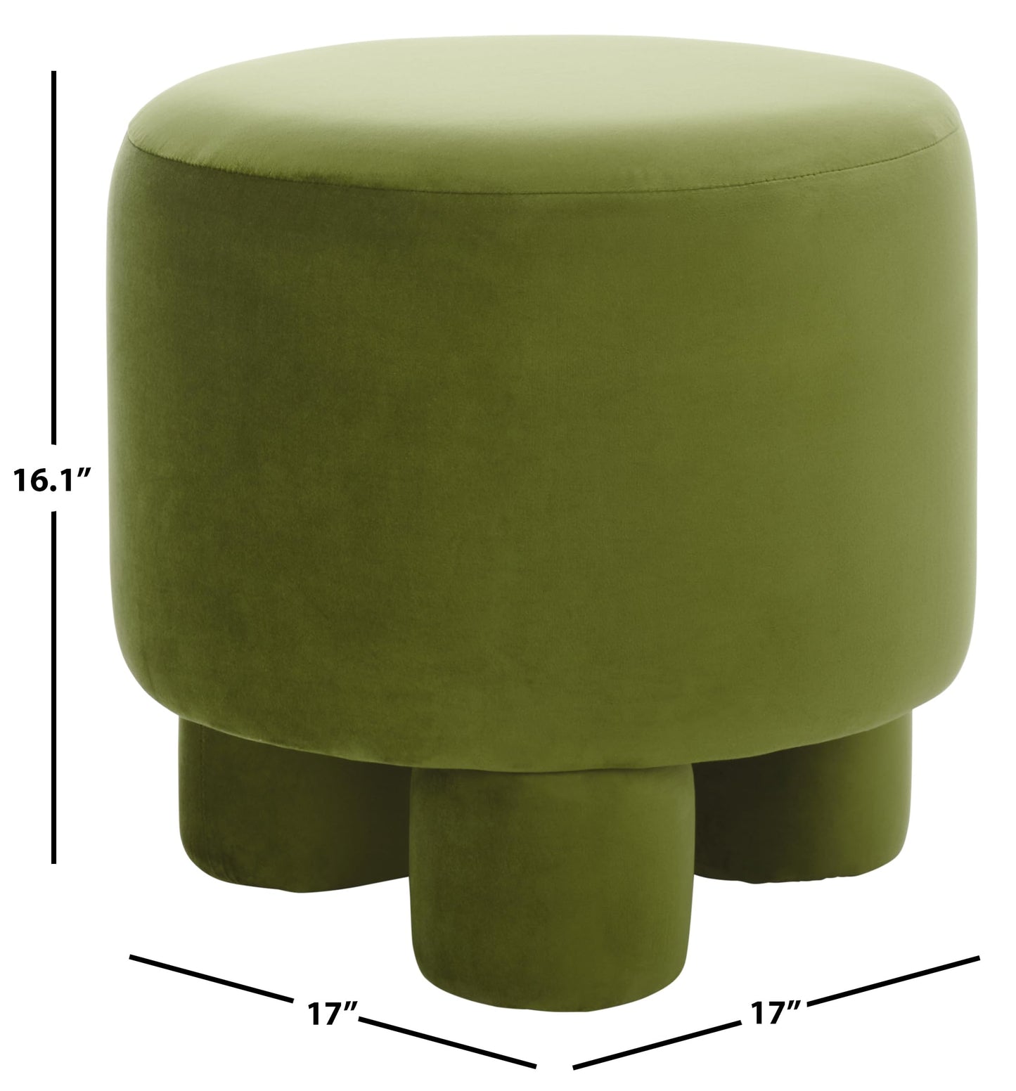 Round Velvet Upholstered Ottoman