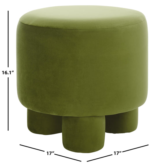 Round Velvet Upholstered Ottoman