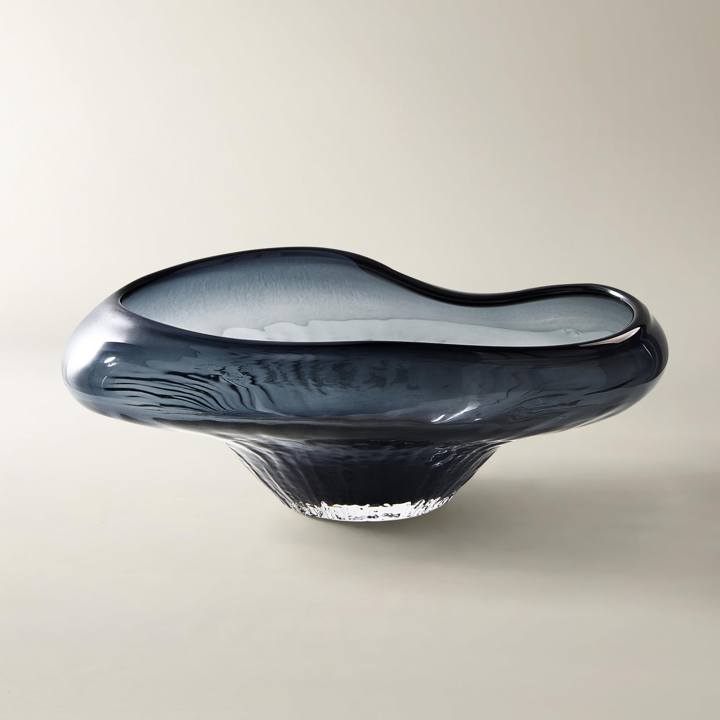 Hand-Blown Glass Decorative Bowl