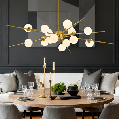 51" Brass Burst Chandelier