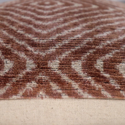 CANVELLO Luxury Brown Geometric Velvet Throw Pillow - Handmade Decorative Cushion, 16x16 Inch, Down Feather Insert, Modern Bohemian Accent Pillow for Sofa, Couch & Bed