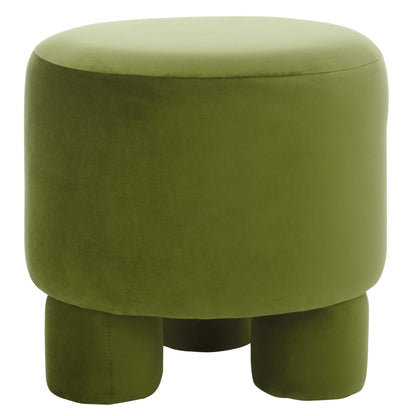 Round Velvet Upholstered Ottoman