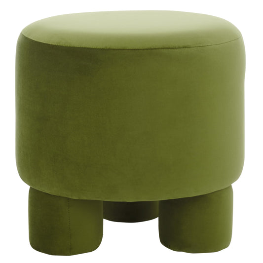 Round Velvet Upholstered Ottoman