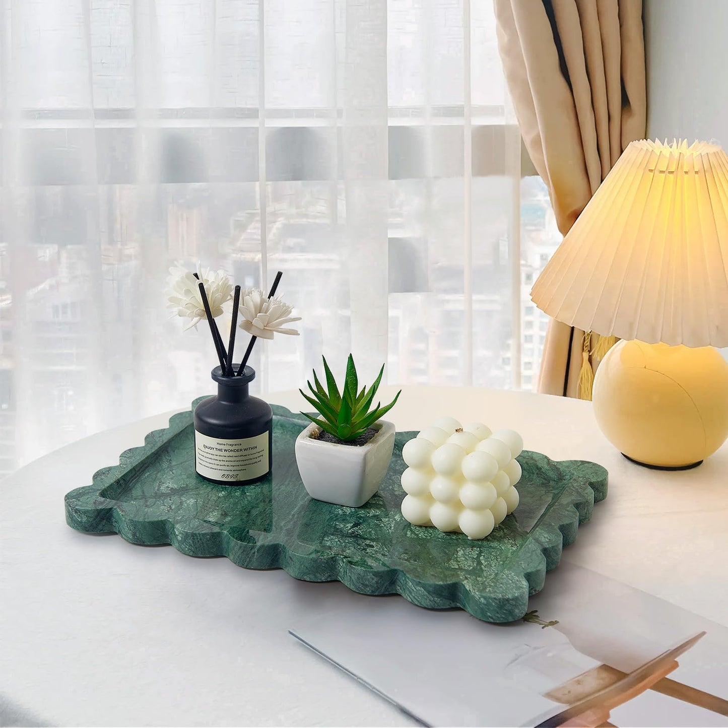 Green Marble Decorative Tray