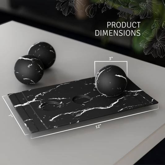 Black Marble Decorative Orb Object