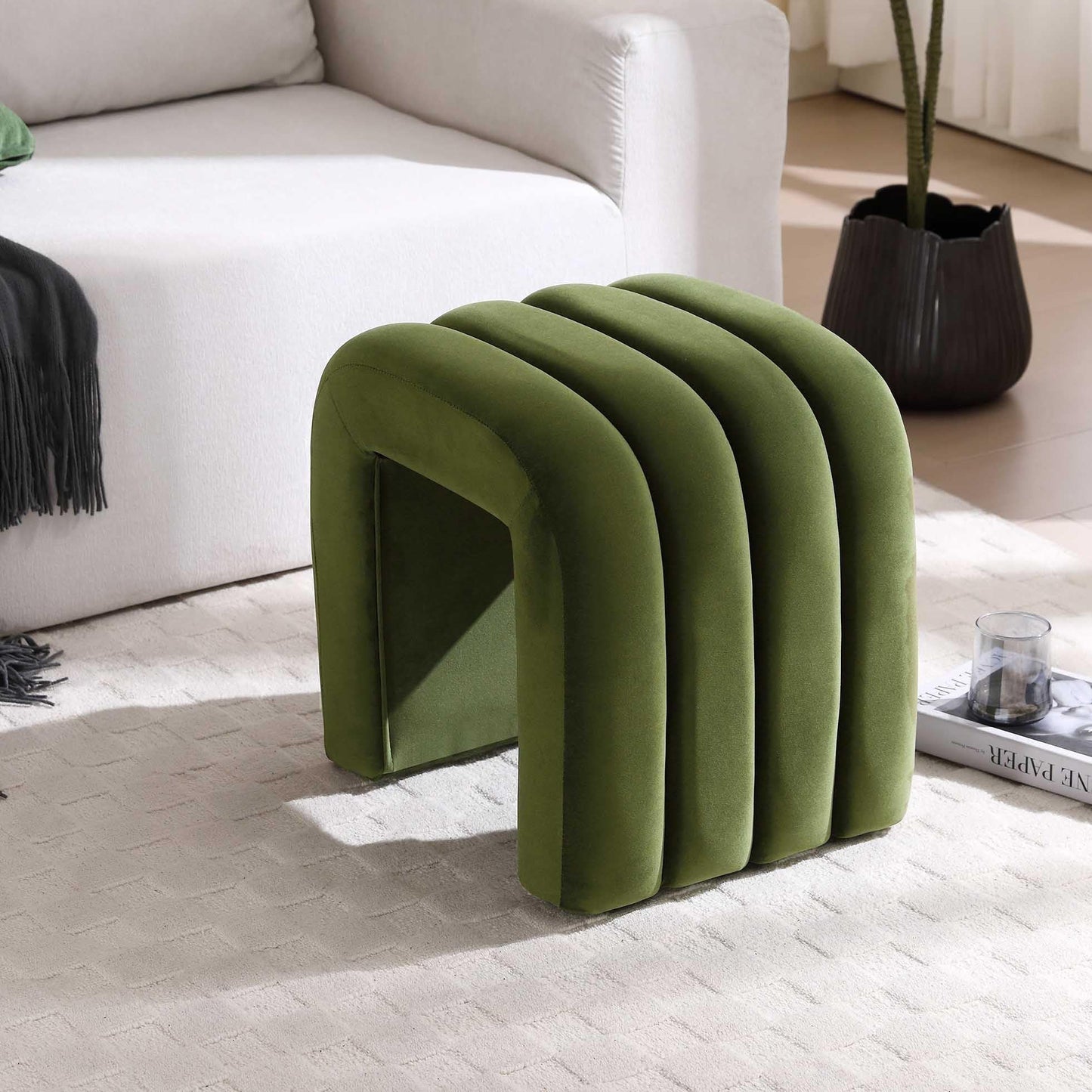 Tufted Velvet Ottoman/Bench