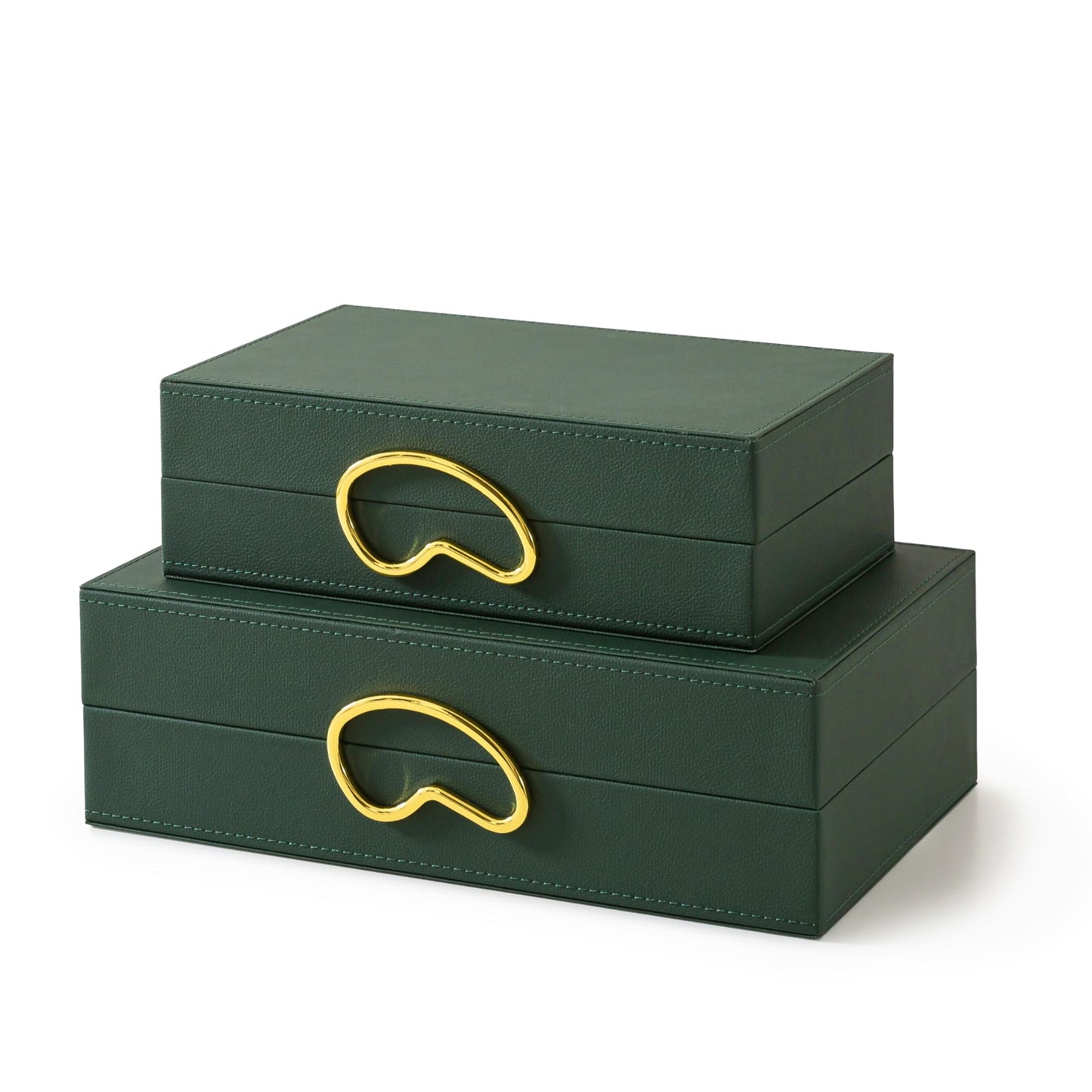 Pair of Faux Leather Decorative Boxes