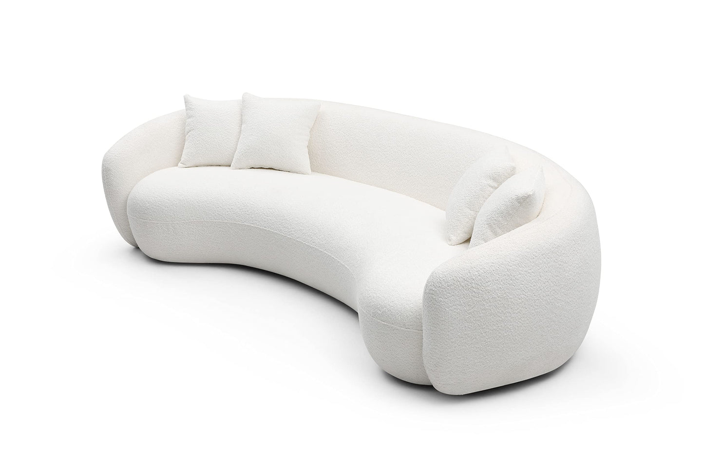 103" Curved Sofa with 4 Throw Pillows