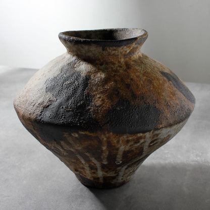 Handmade Ceramic Vase with Rust Finish