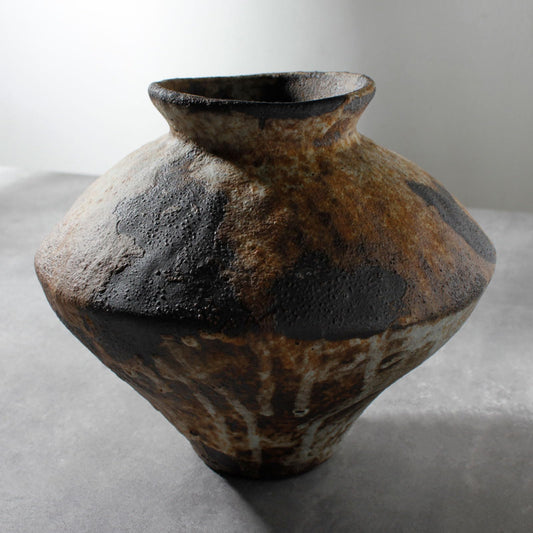 Handmade Ceramic Vase with Rust Finish