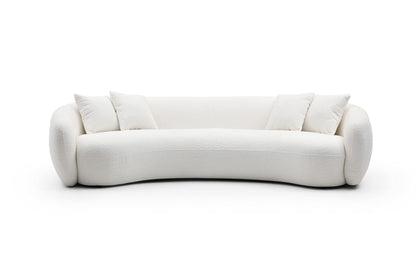 103" Curved Sofa with 4 Throw Pillows