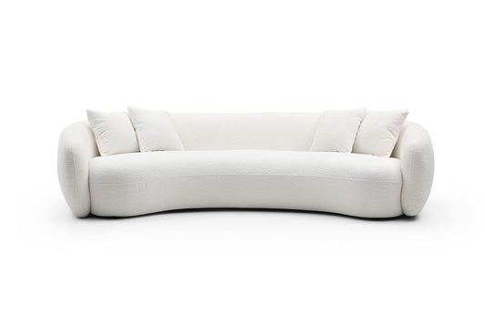 103" Curved Sofa with 4 Throw Pillows