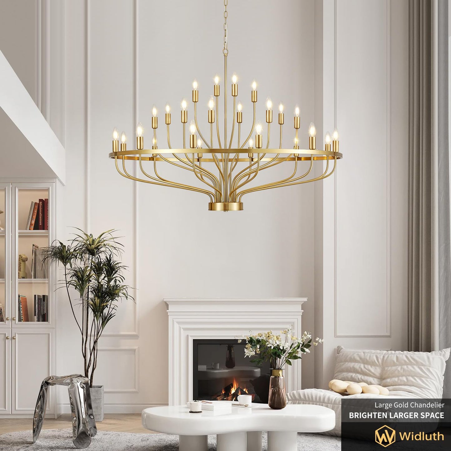 24 Light Brass Chandelier