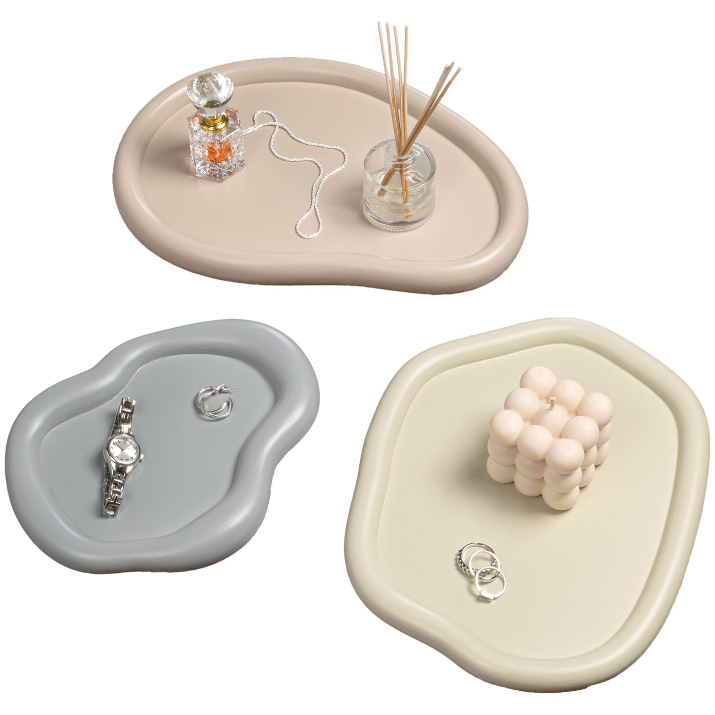 Concrete Decorative Trays, Set of 3