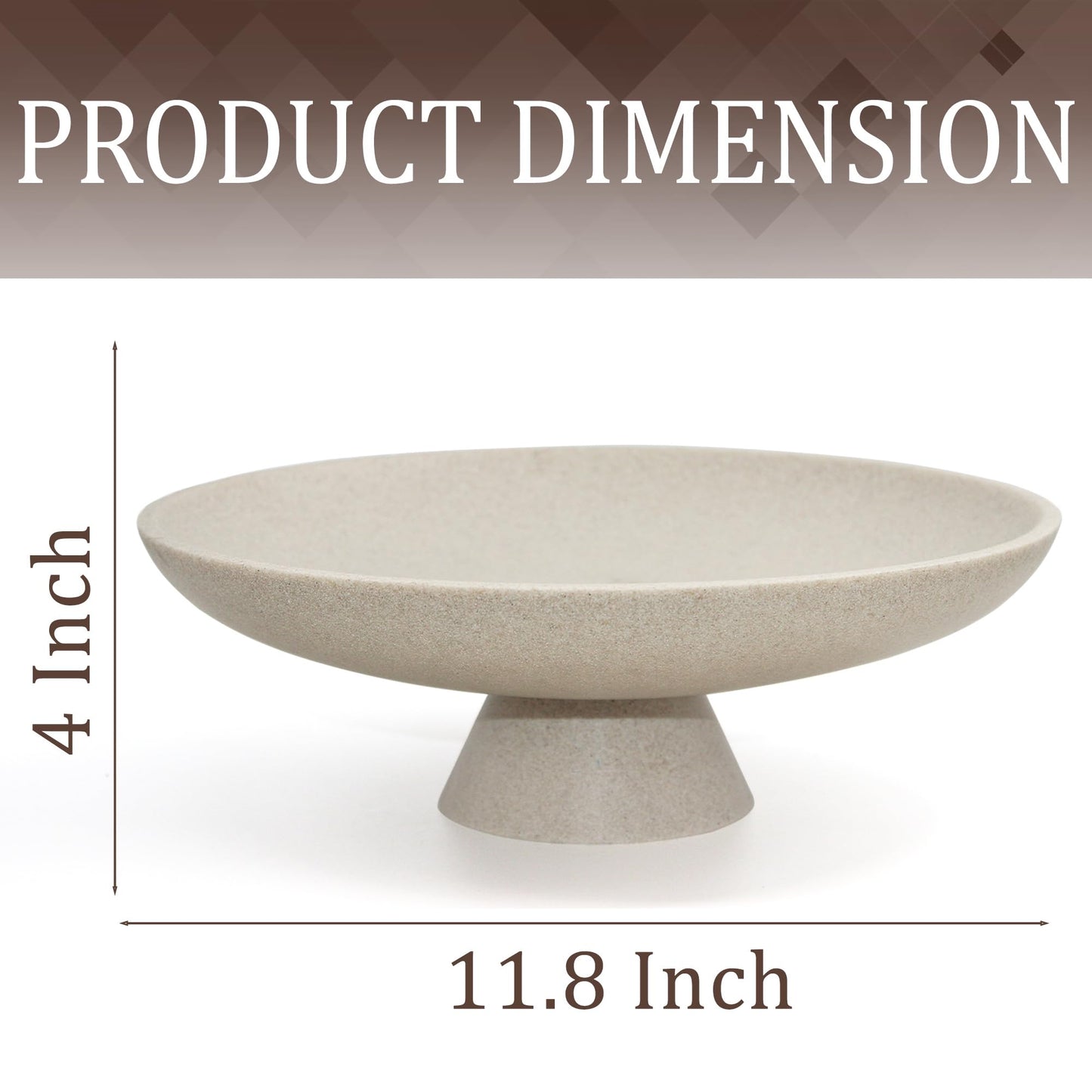Taupe Resin Decorative Pedestal Bowl