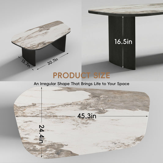 Wood & Marble Coffee Table