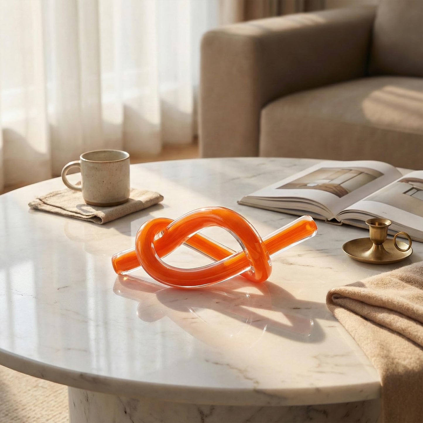 Hand-Blown Colored Glass Knot