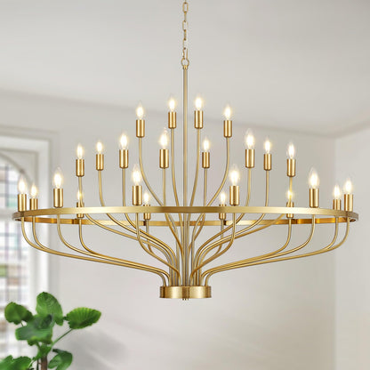 24 Light Brass Chandelier