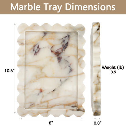 White & Gold Marble Decorative Tray