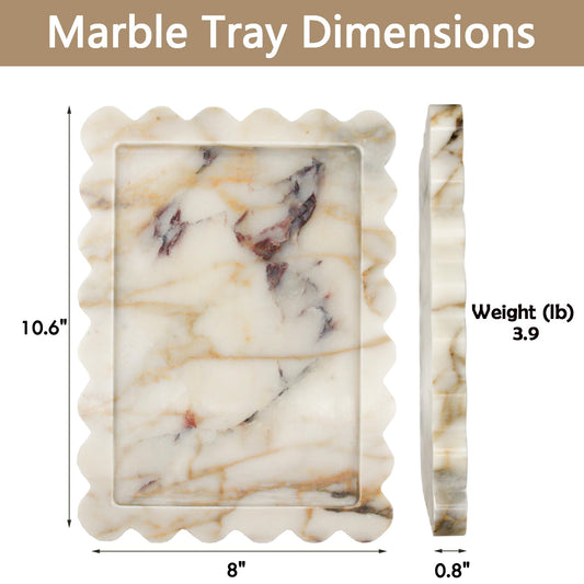 White & Gold Marble Decorative Tray