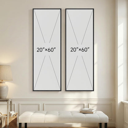 Framed Black & White Abstract Print on Canvas Wall Art, Set of 2