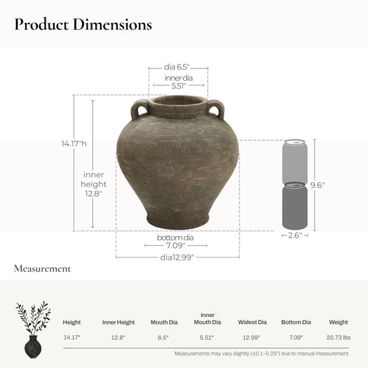 Ceramic Vase with Terracotta Finish