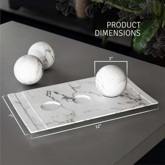 White Marble Decorative Orb Object